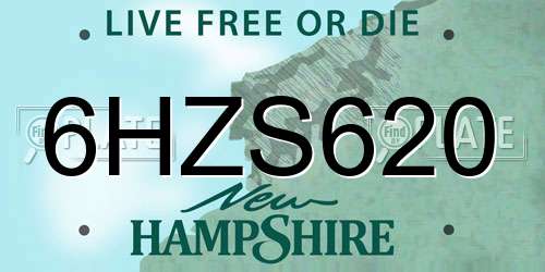 6HZS620 New Hampshire License Plate