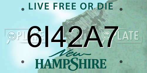 6I42A7 New Hampshire License Plate