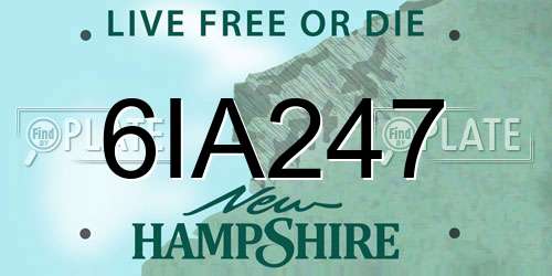 6IA247 New Hampshire License Plate