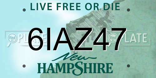 6IAZ47 New Hampshire License Plate