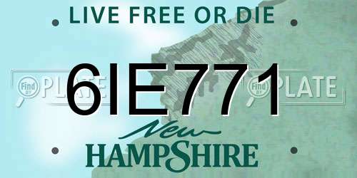 6IE771 New Hampshire License Plate