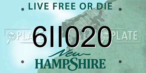 6II020 New Hampshire License Plate