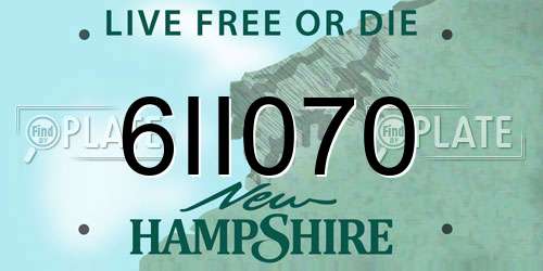 6II070 New Hampshire License Plate