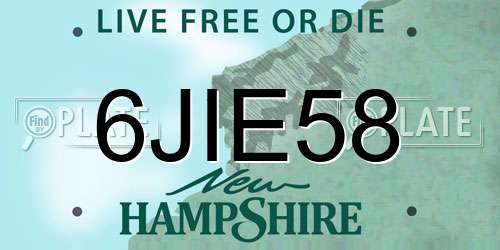 6JIE58 New Hampshire License Plate