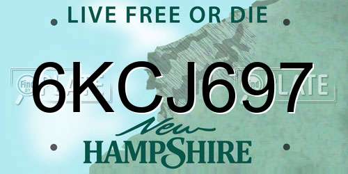 6KCJ697 New Hampshire License Plate