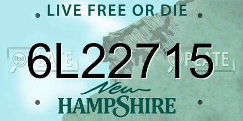 6L22715 New Hampshire License Plate