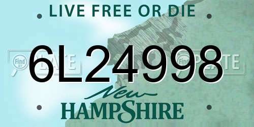 6L24998 New Hampshire License Plate