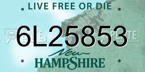 6L25853 New Hampshire License Plate