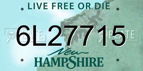 6L27715 New Hampshire License Plate