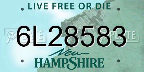 6L28583 New Hampshire License Plate