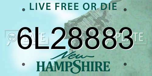 6L28883 New Hampshire License Plate