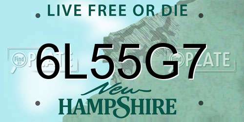 6L55G7 New Hampshire License Plate