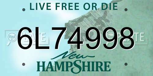 6L74998 New Hampshire License Plate