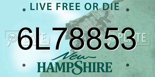 6L78853 New Hampshire License Plate