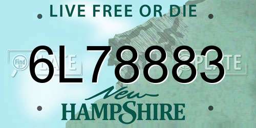 6L78883 New Hampshire License Plate