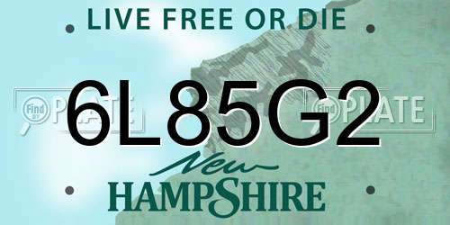 6L85G2 New Hampshire License Plate