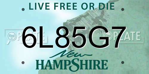 6L85G7 New Hampshire License Plate