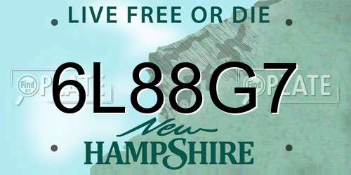 6L88G7 New Hampshire License Plate