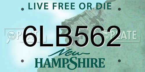 6LB562 New Hampshire License Plate