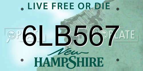 6LB567 New Hampshire License Plate