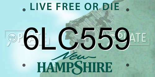 6LC559 New Hampshire License Plate