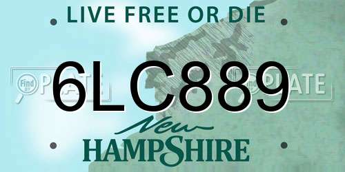 6LC889 New Hampshire License Plate