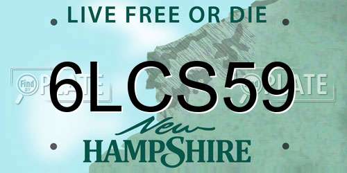 6LCS59 New Hampshire License Plate