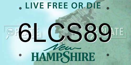 6LCS89 New Hampshire License Plate