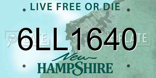 6LL1640 New Hampshire License Plate
