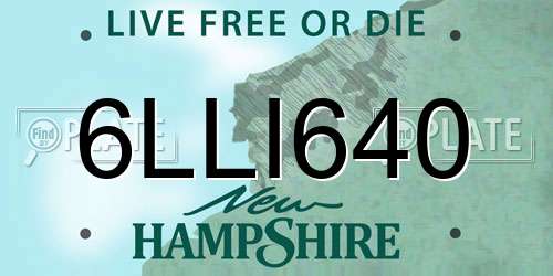 6LLI640 New Hampshire License Plate