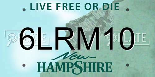 6LRM10 New Hampshire License Plate