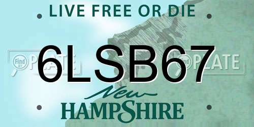 6LSB67 New Hampshire License Plate
