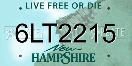 6LT2215 New Hampshire License Plate