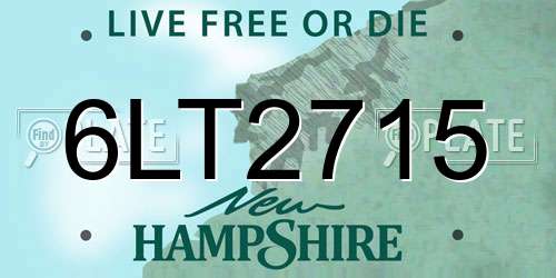 6LT2715 New Hampshire License Plate