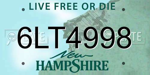 6LT4998 New Hampshire License Plate