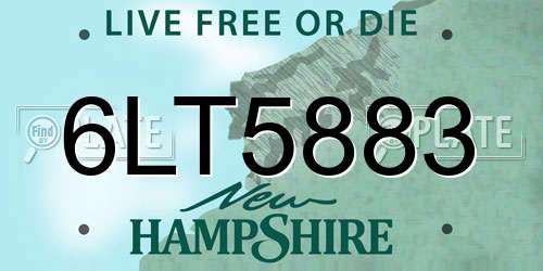 6LT5883 New Hampshire License Plate