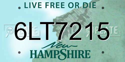 6LT7215 New Hampshire License Plate