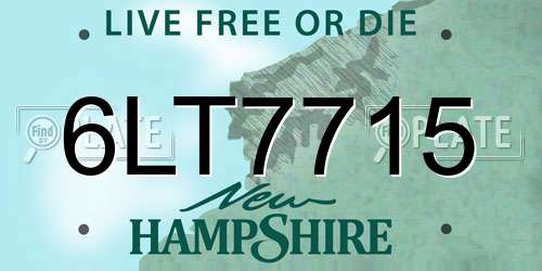 6LT7715 New Hampshire License Plate