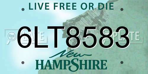 6LT8583 New Hampshire License Plate