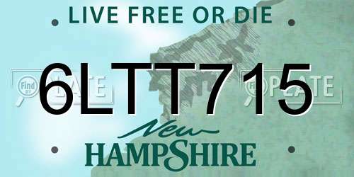 6LTT715 New Hampshire License Plate