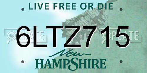 6LTZ715 New Hampshire License Plate