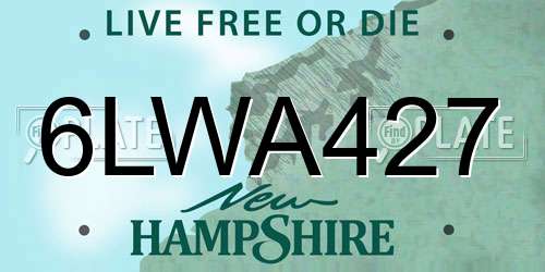 6LWA427 New Hampshire License Plate