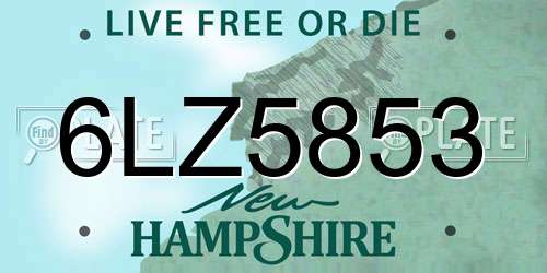 6LZ5853 New Hampshire License Plate