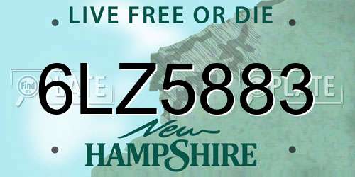 6LZ5883 New Hampshire License Plate