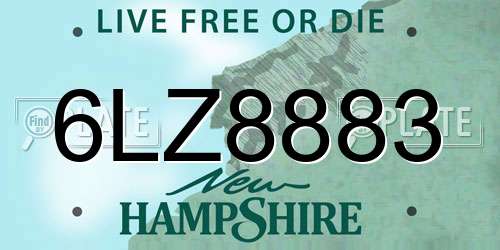 6LZ8883 New Hampshire License Plate