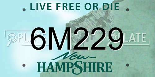 6M229 New Hampshire License Plate