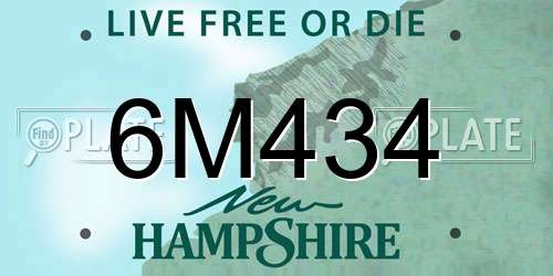 6M434 New Hampshire License Plate