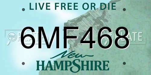6MF468 New Hampshire License Plate