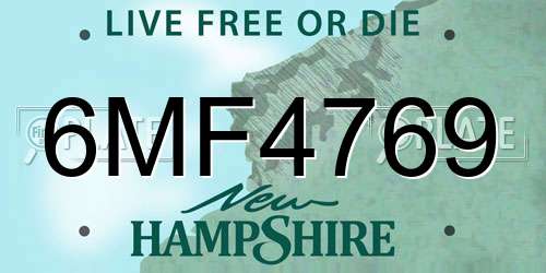 6MF4769 New Hampshire License Plate