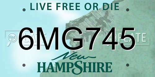 6MG745 New Hampshire License Plate